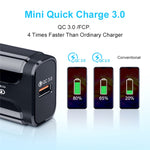 Chargeur portable universel à chargement rapide avec port USB QC3.0 18W, prise américaine, prise américaine
