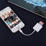 ZS-KL21810 Adaptateur de lecteur de carte appareil photo SD 8 broches, compatible avec tous les systèmes iOS, fente pour carte SD