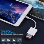 ZS-KL21810 Adaptateur de lecteur de carte appareil photo SD 8 broches, compatible avec tous les systèmes iOS, fente pour carte SD