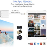 ZS-KL21810 Adaptateur de lecteur de carte appareil photo SD 8 broches, compatible avec tous les systèmes iOS, fente pour carte SD