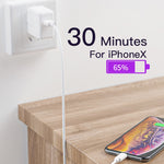 Câble de données 2 en 1 USB vers USB-C / Type-C + chargeur rapide universel 30W QC 3.0 avec 4 interfaces USB pour téléphone portable, tablette, PC, prise US, ensemble USB-C / Type-C prise US