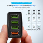 Câble de données 2-en-1 USB vers Micro USB de 1m + Chargeur rapide universel 30W QC 3.0 4 interfaces USB pour téléphone portable et tablette, prise britannique, kit Micro USB avec prise britannique