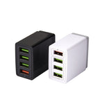 Ensemble chargeur de voyage universel 2 en 1 câble de données USB vers 8 broches 1m + chargeur rapide 30W QC 3.0 4 interfaces USB pour téléphone portable tablette PC, prise US, ensemble 8 broches prise US