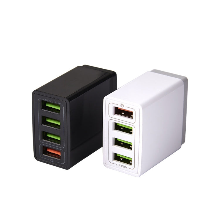 Ensemble chargeur de voyage universel 2 en 1 câble de données USB vers 8 broches 1m + chargeur rapide 30W QC 3.0 4 interfaces USB pour téléphone portable tablette PC, prise US, ensemble 8 broches prise US