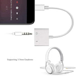 ZS-KL21804 adaptateur 2 en 1 8 broches vers audio 3,5 mm + interface de charge 8 broches, adaptateur pour écouteurs, compatible avec tous les systèmes IOS, 8 broches + 3,5 mm