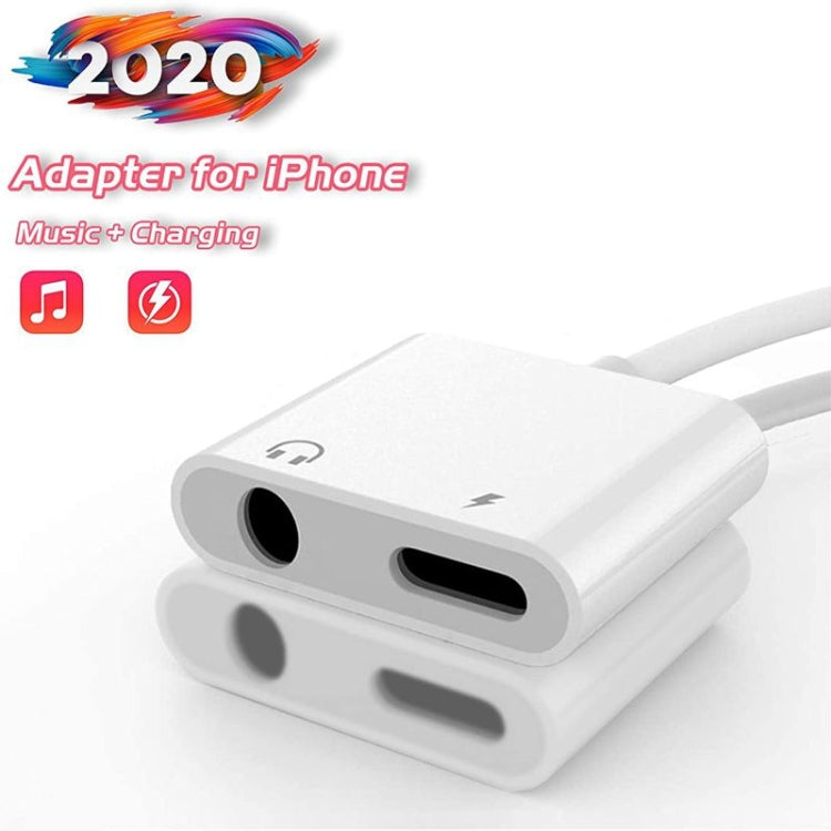 ZS-KL21804 adaptateur 2 en 1 8 broches vers audio 3,5 mm + interface de charge 8 broches, adaptateur pour écouteurs, compatible avec tous les systèmes IOS, 8 broches + 3,5 mm
