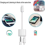 ZS-KL21804 adaptateur 2 en 1 8 broches vers audio 3,5 mm + interface de charge 8 broches, adaptateur pour écouteurs, compatible avec tous les systèmes IOS, 8 broches + 3,5 mm