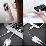 ZS-KL21804 adaptateur 2 en 1 8 broches vers audio 3,5 mm + interface de charge 8 broches, adaptateur pour écouteurs, compatible avec tous les systèmes IOS, 8 broches + 3,5 mm