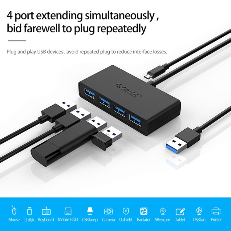 Hub USB3.0 ORICO G11-H4-U3-100-BK 4 ports