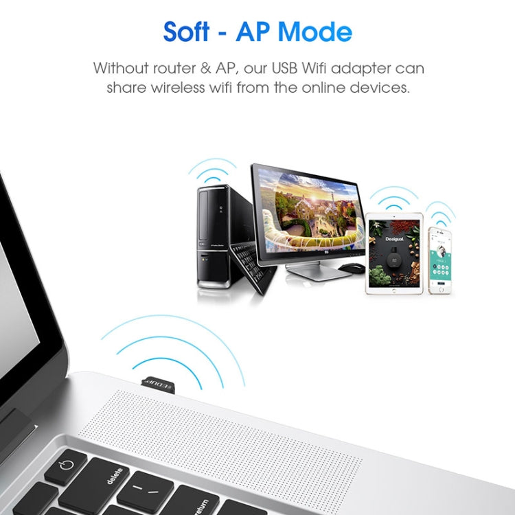 Adaptateur USB WIFI EDUP EP-AC1651 650Mbps double bande 5G/2.4GHz Carte réseau sans fil externe Wifi Dongle pour ordinateur portable Windows MacOS