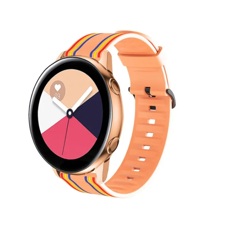 Bracelet en silicone rayé 42 mm pour montres Huami Amazfit GTS / Samsung Galaxy Watch Active 2 / Huawei Watch GT2 (20 mm)