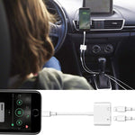 Adaptateur écouteur ZS-S1802 2 en 1 mâle 8 broches vers charge 8 broches + audio 8 broches femelle, support appels & contrôle filaire, compatible avec tous les systèmes iOS