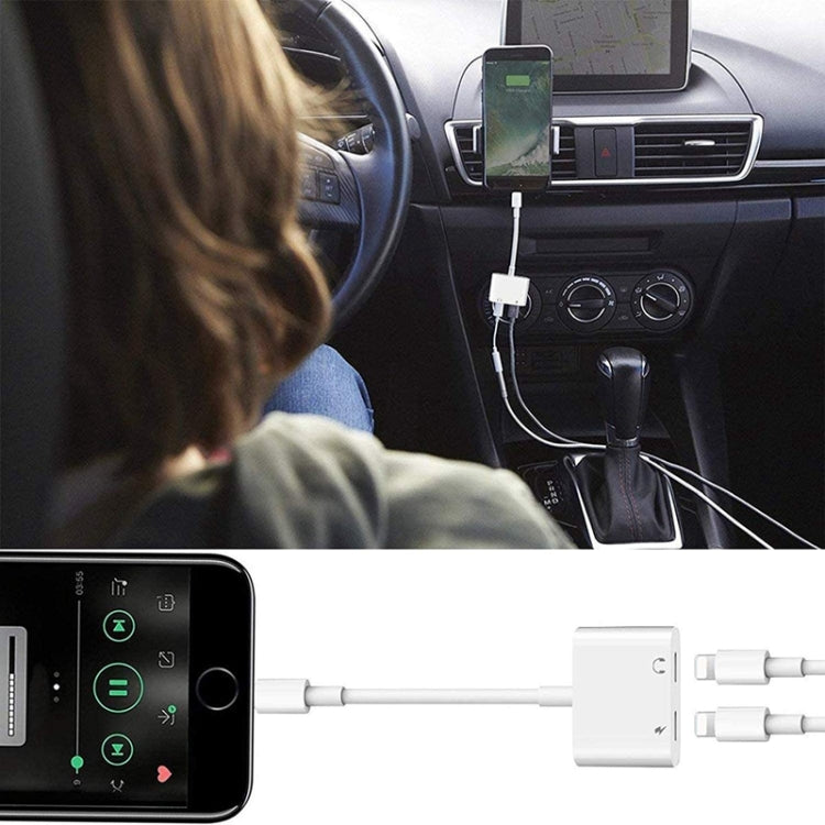 Adaptateur écouteur ZS-S1802 2 en 1 mâle 8 broches vers charge 8 broches + audio 8 broches femelle, support appels & contrôle filaire, compatible avec tous les systèmes iOS
