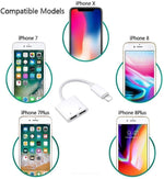 Adaptateur écouteur ZS-S1802 2 en 1 mâle 8 broches vers charge 8 broches + audio 8 broches femelle, support appels & contrôle filaire, compatible avec tous les systèmes iOS