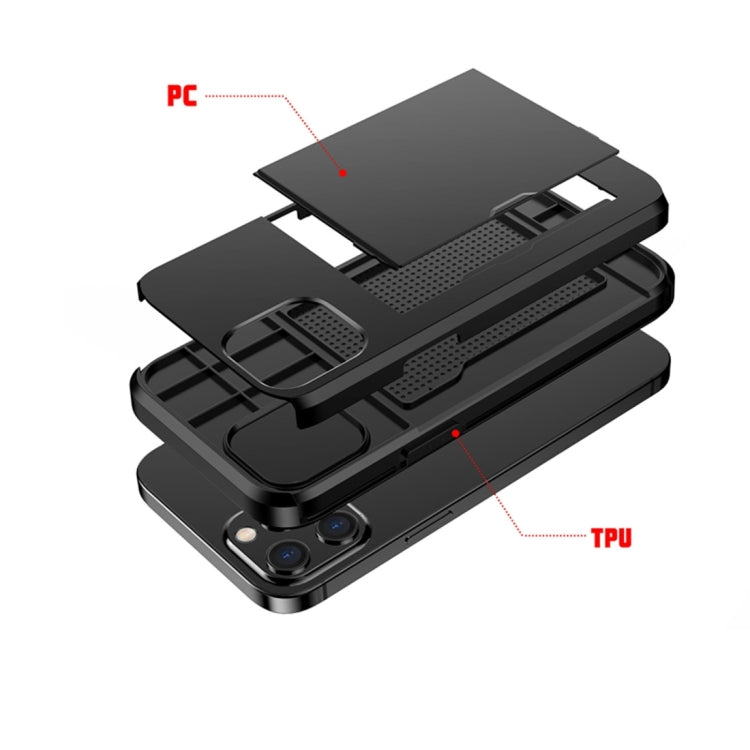 For iPhone 12 Pro 6.1 Shockproof Rugged Armor Protective Case with Card Slot, For iPhone 12 / 12 Pro