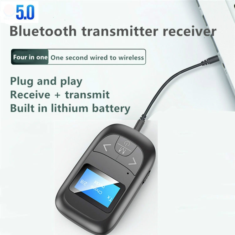 Adaptateur Bluetooth 2 en 1 T14 pour voiture, appel mains libres, récepteur et émetteur Bluetooth avec écran LCD numérique, T14