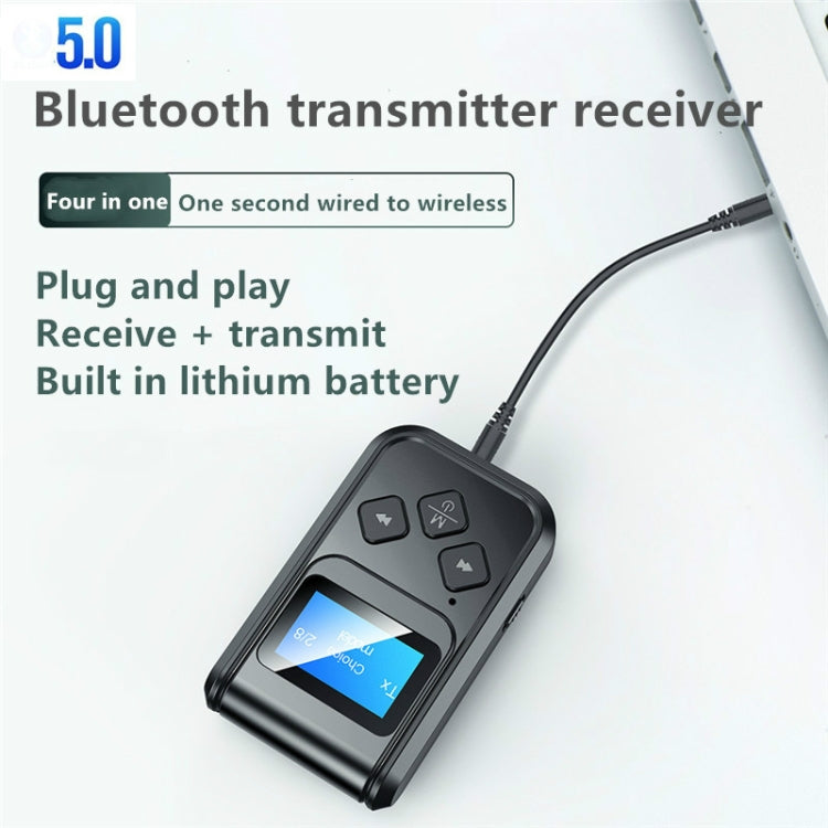 Récepteur et émetteur de musique Bluetooth 5.0 2 en 1 avec écran T15, T15