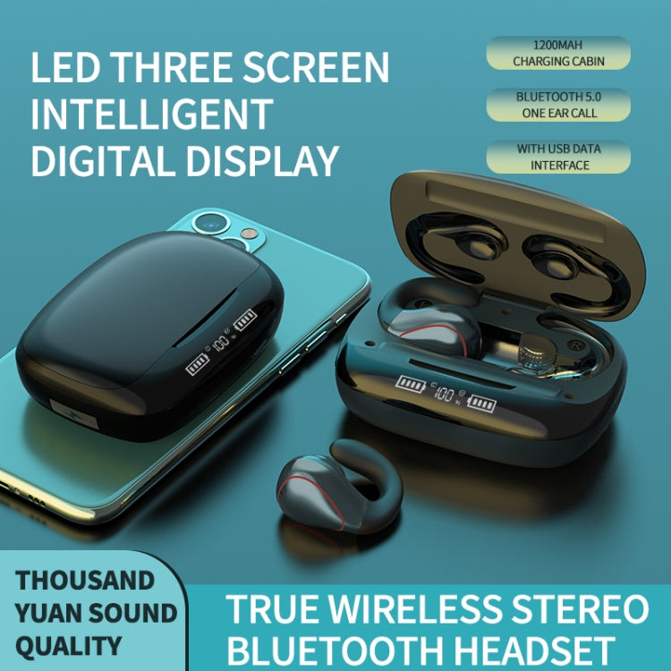Écouteurs Bluetooth sans fil tactiles TWS T20 Bluetooth 5.0 avec affichage de la batterie à trois voyants LED et boîtier de charge, prennent en charge les appels et l'assistant vocal