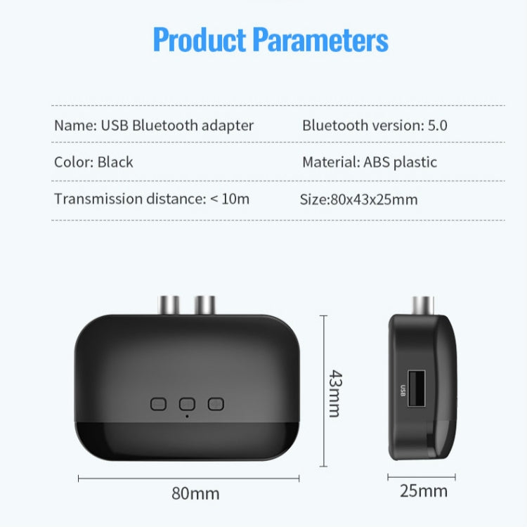 Récepteur de musique Bluetooth 5.0 B20 NFC pour voiture, support appel mains libres & carte TF & disque U