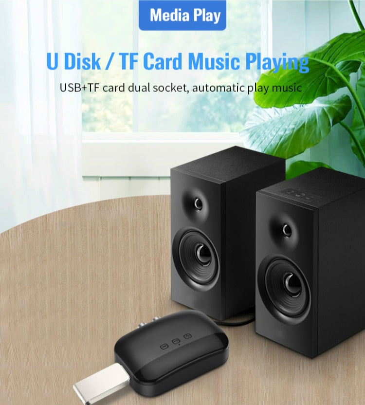 Récepteur de musique Bluetooth 5.0 B20 NFC pour voiture, support appel mains libres & carte TF & disque U