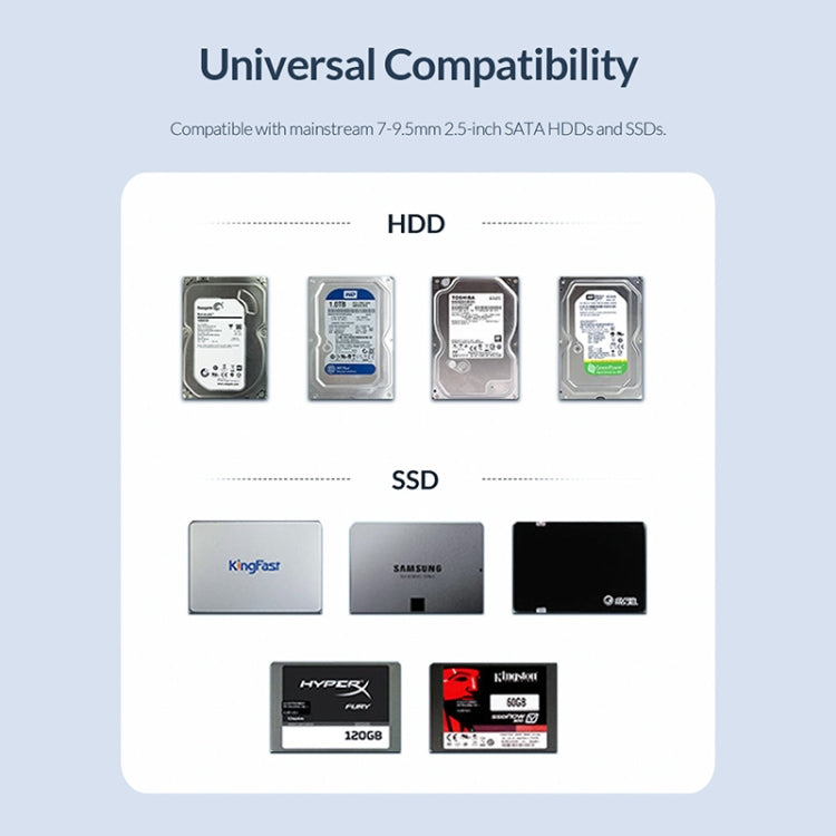 Boîtier de disque dur portable ORICO 2526C3 USB-C / Type-C 2,5 pouces