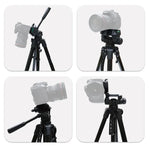 Trépied L-3600 Live avec nacelle à amortissement tridimensionnel, plateau de dégagement rapide détachable, réglage de la hauteur de 62 à 170 cm pour appareil photo reflex numérique et projecteur de lumière en direct (noir), L-3600