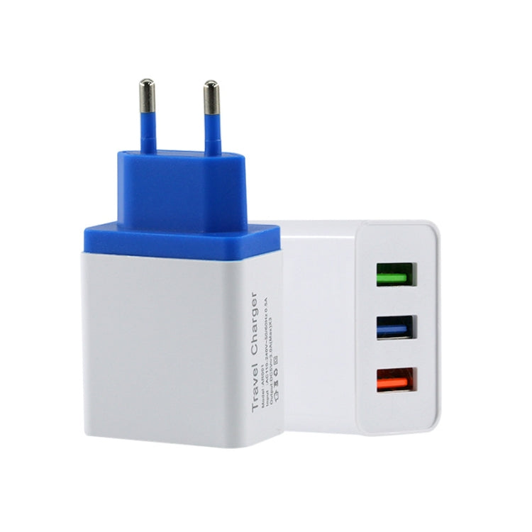 Chargeur de voyage 2A 3USB pour téléphone portable, prise EU