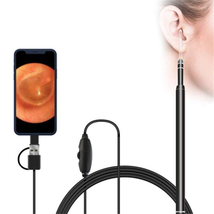 Endoscope numérique d'inspection USB HD 3 en 1 type otoscope oreille cire d'oreille