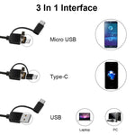 Endoscope numérique d'inspection USB HD 3 en 1 type otoscope oreille cire d'oreille