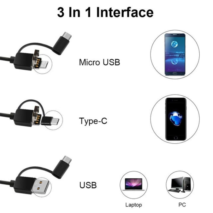 Endoscope numérique d'inspection USB HD 3 en 1 type otoscope oreille cire d'oreille