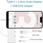 Adaptateur USB-C OTG 3 en 1 avec prise casque 3,5 mm, Compatible iPad Pro et téléphone avec prise Type-C, 3 en 1