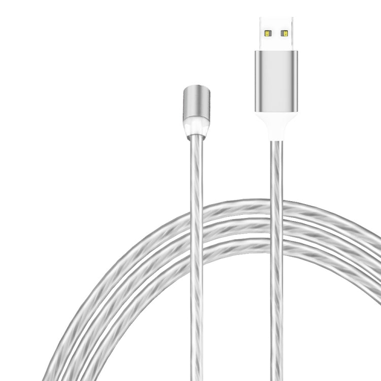 Câble de charge magnétique à succion USB vers 8 broches avec streamer coloré pour téléphone mobile, Longueur : 1m, 1m