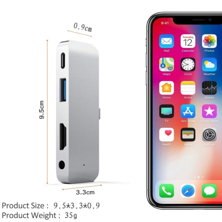 Adaptateur multifonction 4 en 1 Type-C / USB-C vers HDMI + AUX + USB + PD Type-C / USB-C HUB Dock HD
