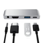 Adaptateur multifonction 4 en 1 Type-C / USB-C vers HDMI + AUX + USB + PD Type-C / USB-C HUB Dock HD