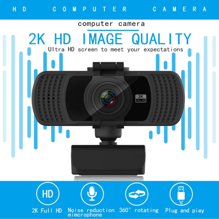 Webcam Richwell PC-06 Mini 360 degrés rotative 4.0 MP HD autofocus pour PC avec microphone à réduction de bruit