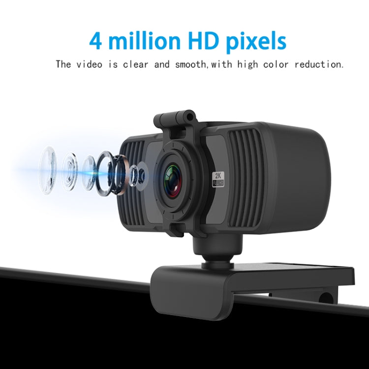 Webcam Richwell PC-06 Mini 360 degrés rotative 4.0 MP HD autofocus pour PC avec microphone à réduction de bruit