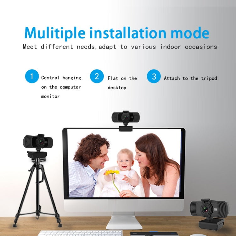 Webcam Richwell PC-06 Mini 360 degrés rotative 4.0 MP HD autofocus pour PC avec microphone à réduction de bruit