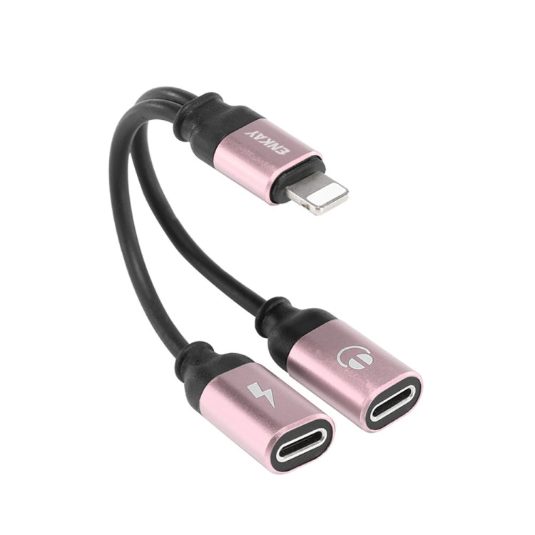 ENKAY ENK-AT104 Adaptateur de conversion en alliage d'aluminium 8 broches vers double 8 broches pour charger et écouter de la musique