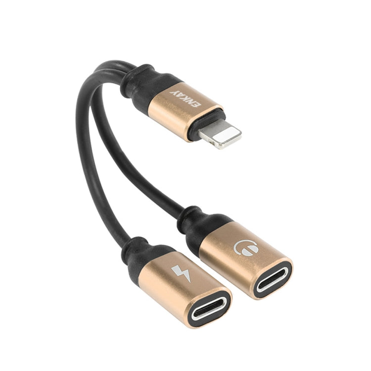 ENKAY ENK-AT104 Adaptateur de conversion en alliage d'aluminium 8 broches vers double 8 broches pour charger et écouter de la musique