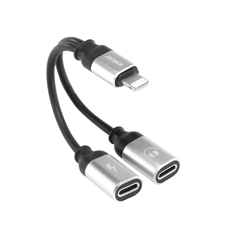 ENKAY ENK-AT104 Adaptateur de conversion en alliage d'aluminium 8 broches vers double 8 broches pour charger et écouter de la musique
