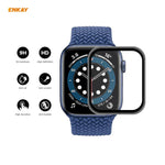 10 PCS ENKAY Hat-Prince 0.2mm Dureté de Surface 9H 3D Anti-Explosion Film de Protection d'Écran en Verre Trempé avec Bord en Alliage d'Aluminium, Pour Apple Watch 6/5/4/SE 40mm, Pour Apple Watch 6/5/4/SE 44mm
