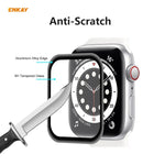 10 PCS ENKAY Hat-Prince 0.2mm Dureté de Surface 9H 3D Anti-Explosion Film de Protection d'Écran en Verre Trempé avec Bord en Alliage d'Aluminium, Pour Apple Watch 6/5/4/SE 40mm, Pour Apple Watch 6/5/4/SE 44mm