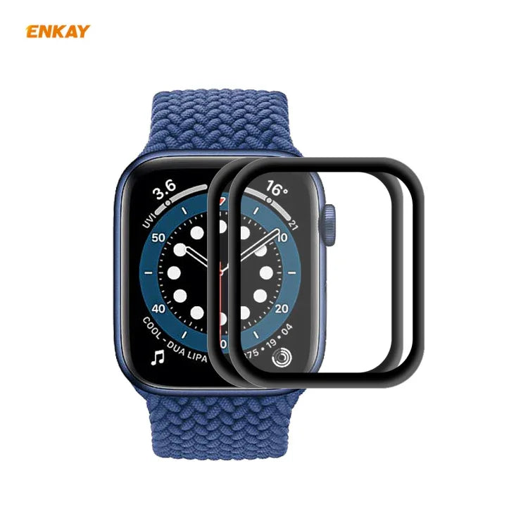 2 PCS pour Apple Watch Series 6/5/4/SE 40 mm ENKAY Hat-Prince Film de protection d'écran incurvé en PET 3D pour écran complet, pour Apple Watch Series 6/5/4/SE 40 mm
