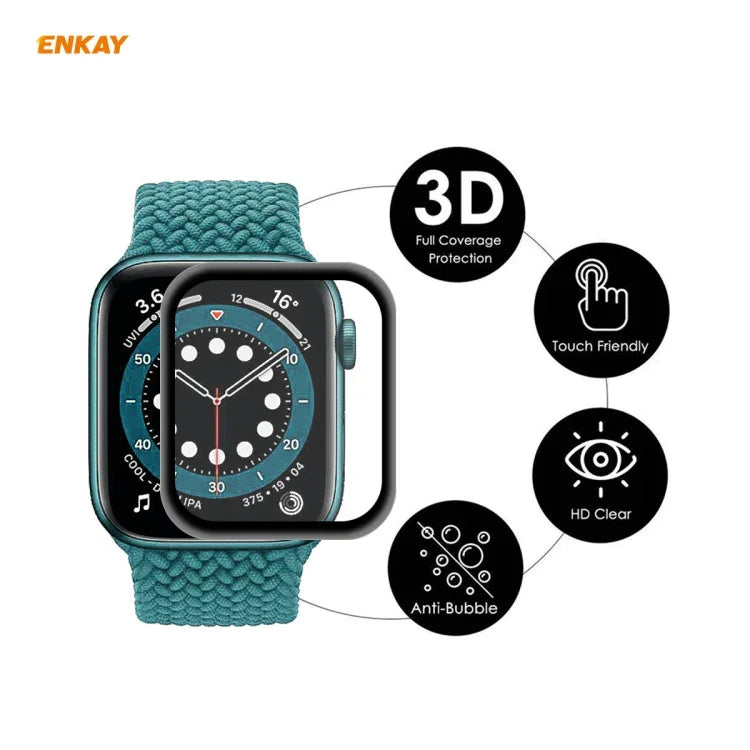 5 PCS ENKAY Hat-Prince Film de protection d'écran 3D plein écran Soft PC Edge + PMMA HD, pour Apple Watch 6/5/4/SE 44mm, pour Apple Watch 6/5/4/SE 40mm