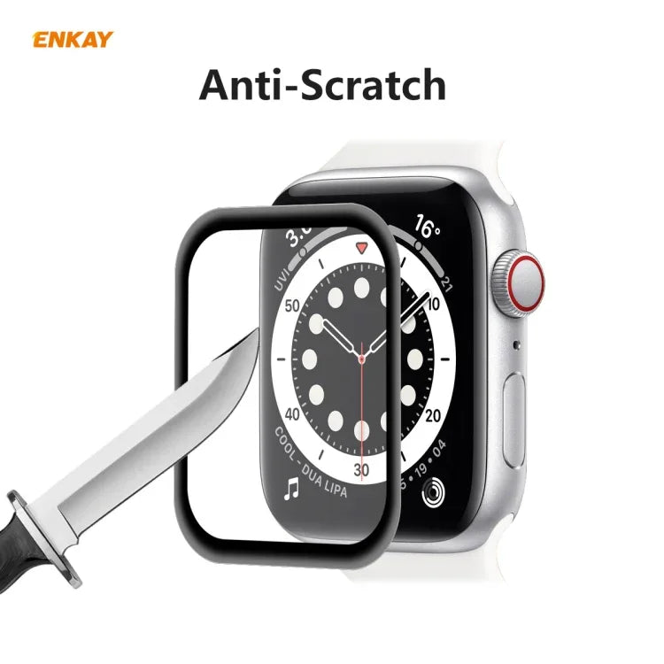 5 PCS ENKAY Hat-Prince Film de protection d'écran 3D plein écran Soft PC Edge + PMMA HD, pour Apple Watch 6/5/4/SE 44mm, pour Apple Watch 6/5/4/SE 40mm