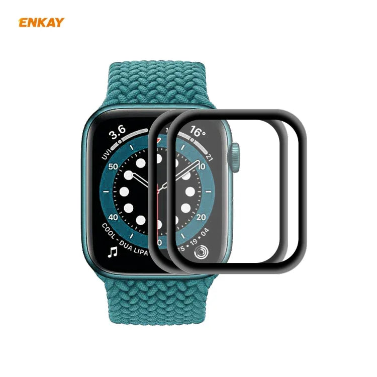 2 PCS Film de protection d'écran ENKAY Hat-Prince 3D pleine couverture souple PC Edge + PMMA HD, pour Apple Watch 6/5/4/SE 44 mm, pour Apple Watch 6/5/4/SE 40 mm