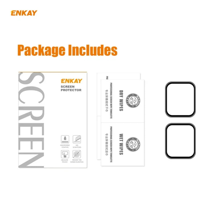 2 PCS Film de protection d'écran ENKAY Hat-Prince 3D pleine couverture souple PC Edge + PMMA HD, pour Apple Watch 6/5/4/SE 44 mm, pour Apple Watch 6/5/4/SE 40 mm