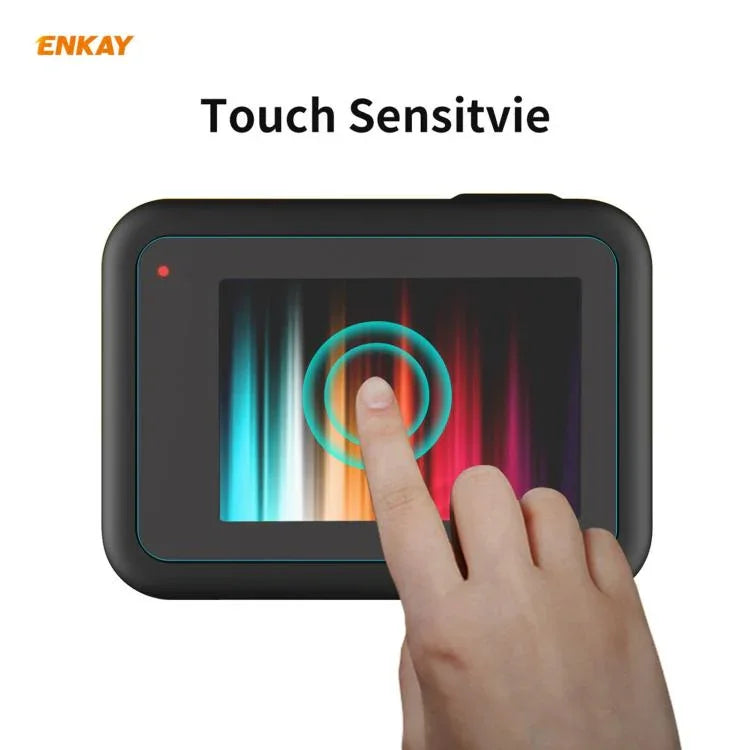 Film de protection en verre trempé 3 en 1 ENKAY Hat-Prince 0,2 mm 9H 2,15D pour objectif et écran GoPro HERO9