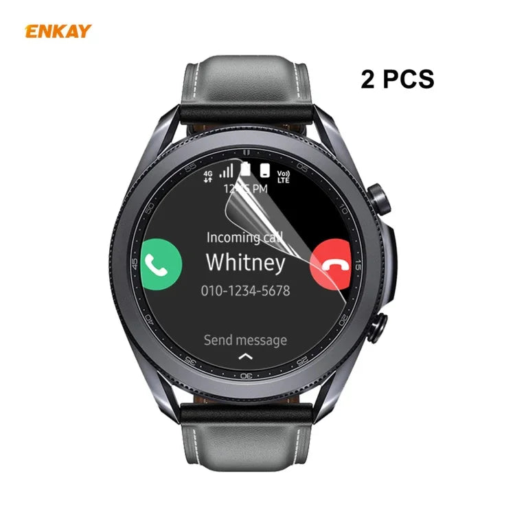 Lot de 2 Films de Protection d'Écran ENKAY Hat-Prince HD Transparent en PET, pour Samsung Galaxy Watch3 45mm, pour Samsung Galaxy Watch3 41mm