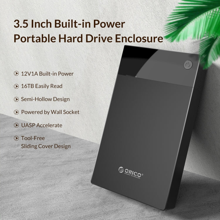 Boîtier de disque dur portable ORICO 3599U3 2.5 / 3.5 pouces, prise EU, prise EU